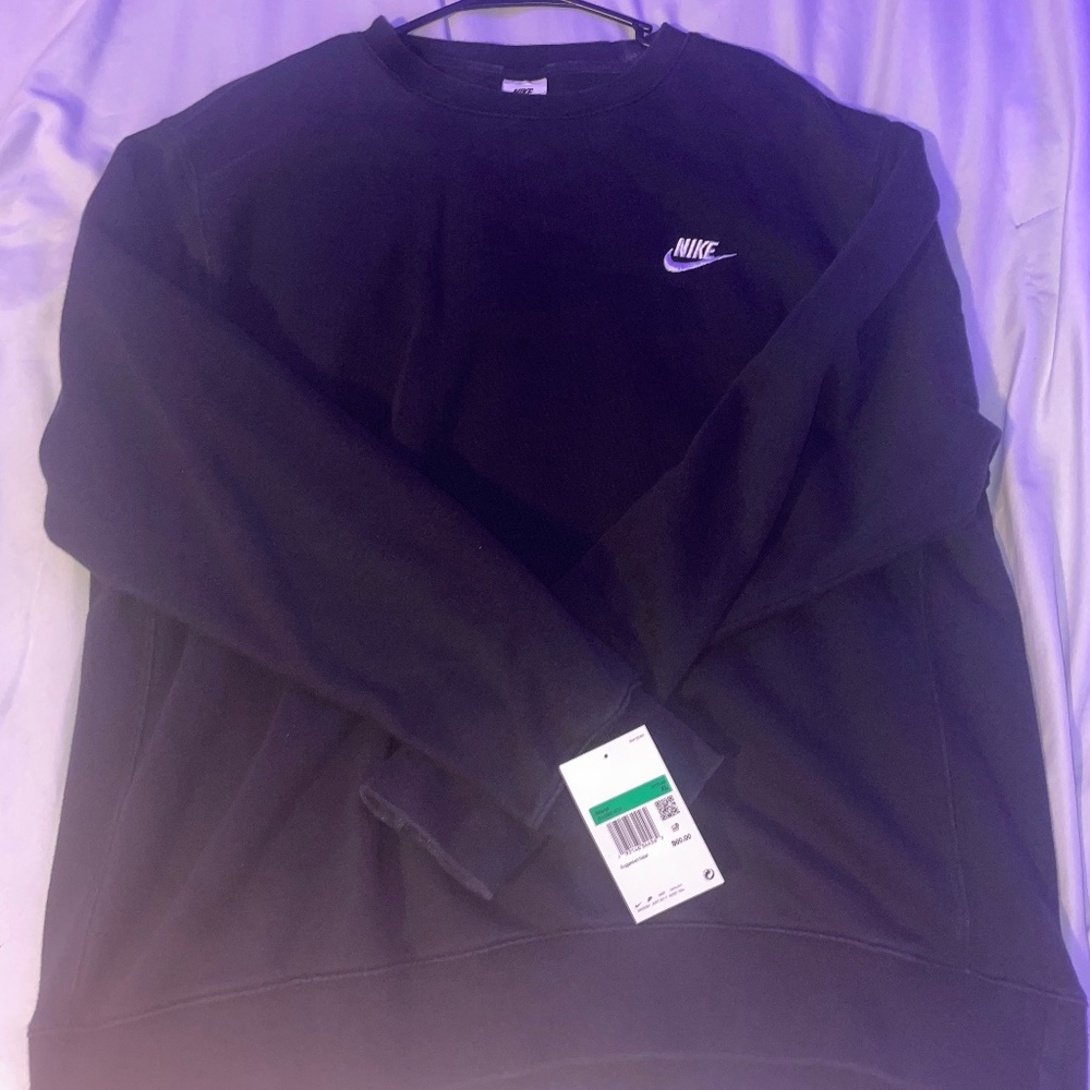 Nike black with white Nike letters crewneck size XL